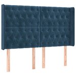 vidaXL Tête de lit avec oreilles Bleu foncé 163x16x118/128 cm Velours
