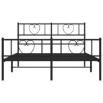 vidaXL Cadre de lit métal sans matelas avec pied de lit noir 150x200cm