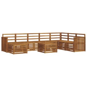 vidaXL Ensemble de canapés d'extérieur 9 pc Naturel