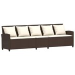 vidaXL Canapé de jardin avec coussins 5 places brun résine tressée