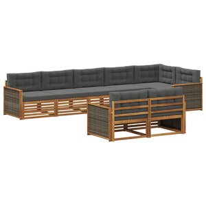 vidaXL Ensemble de canapés d'extérieur 8 Pièces Naturel et Anthracite