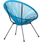 Tectake ensemble table et chaises de jardin santana - bleu