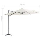 vidaXL Parasol en porte-à-faux avec mât en acier Sable 300 cm