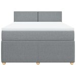 vidaXL Sommier à lattes de lit avec matelas Gris clair 140x190cm Tissu