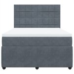 vidaXL Sommier à lattes de lit et matelas Gris foncé 160x200cm Velours