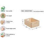 Caisse en bois de rangement 20 x 15 x 9 cm