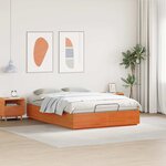 vidaXL Cadre de lit ottoman Brun Ciré 120 x 200 cm Pin massif