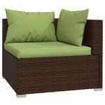 Vidaxl salon de jardin 7 pièces avec coussins résine tressée marron