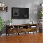 vidaXL Meuble TV chêne fumé 150x30x44 5 cm bois d'ingénierie