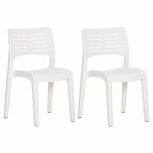 vidaXL Chaises de jardin lot de 2 Blanc Polypropylène