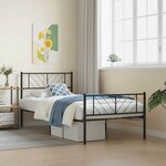 vidaXL Cadre de lit métal sans matelas avec pied de lit noir 90x200 cm