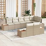 vidaXL Ensemble de canapé de jardin avec coussin 8 Pièces beige et crème
