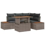 vidaXL Ensemble de salle à manger pour jardin 5 Pièces Gris  Marron