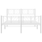 vidaXL Cadre de lit métal sans matelas et pied de lit blanc 135x190 cm