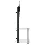 vidaXL Meuble TV d'angle 2 niveaux pour 32-70 pouces noir argenté
