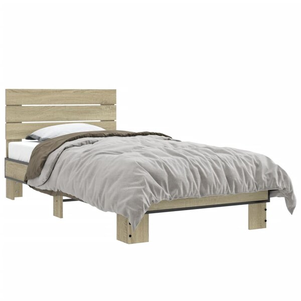 vidaXL Cadre de lit sans matelas chêne sonoma 75x190 cm