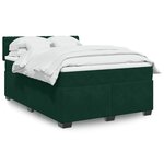 vidaXL Sommier à lattes de lit et matelas Vert foncé 140x190cm Velours