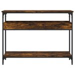 vidaXL Table console avec étagère chêne fumé 100x29x75 cm