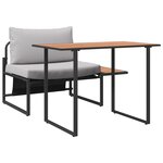 vidaXL Ensemble de salle à manger de jardin de 2 pièces avec chaise individuelle et coussins gris clair