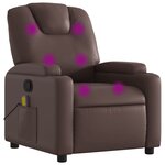vidaXL Fauteuil de massage inclinable Marron Similicuir