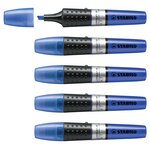Surligneur LUMINATOR Niveau Visible Pointe Biseautée bleu foncé x 5 STABILO