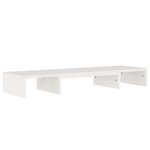 vidaXL Support de moniteur Blanc 80x24x10 5 cm Bois de pin solide