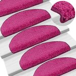 vidaXL Tapis de marches d'escalier 15 Pièces Rose 65x21x4 cm