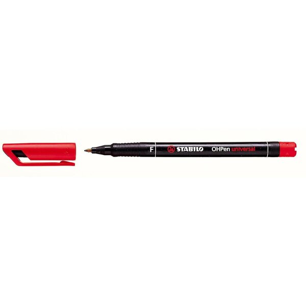 Feutre pour films ohpen permanent pointe fine rouge x 10 stabilo