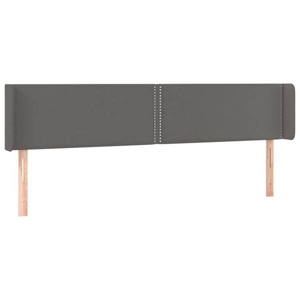 vidaXL Tête de lit avec oreilles Gris 203x16x78/88 cm Similicuir