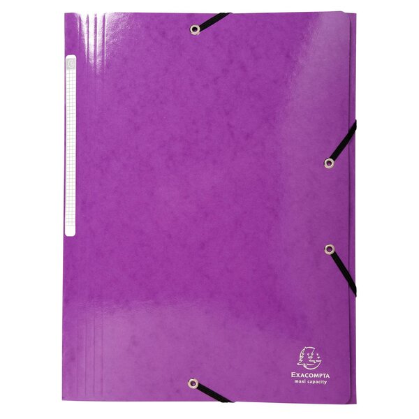 Chemise À Élastiques 3 Rabats Maxi Capacity Carte Lustrée Pelliculée 425gm2 Iderama A4 - Violet - X 25 - Exacompta