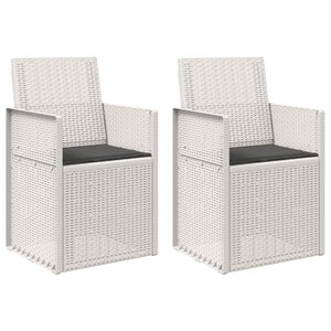 vidaXL Chaises de jardin salle à manger 2 pc Blanc et anthracite PP