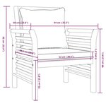 vidaXL Chaises de canapé avec coussins blanc crème 2 Pièces Bois d'acacia