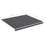 vidaXL Tissu de remplacement pour auvent Anthracite 4x3 5 m