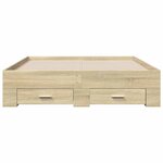 vidaXL Cadre de lit avec tiroirs sans matelas chêne sonoma 135x190 cm
