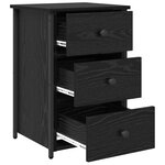 vidaXL Ensemble de tables de nuit en chêne noir Chêne noir Bois d'ingénierie