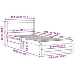 vidaXL Cadre de lit Blanc 90 x 190 cm Bois de pin massif