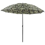 vidaXL Umbrella de pêche Camouflage 300 x 240 cm Polyester Oxford