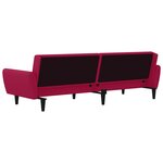 vidaXL Canapé-lit 2 places rouge bordeaux velours