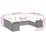 vidaXL Salon de jardin avec coussins 9 Pièces beige résine tressée