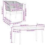 vidaXL Ensemble à manger jardin coussins 5Pièces marron poly rotin verre