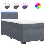 vidaXL Sommier à lattes de lit avec matelas Gris foncé 100x200 cm