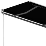 vidaXL Auvent rétractable automatique et poteaux 3x2 5 m Anthracite