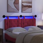 vidaXL Tête de lit suspendue Avec lumière LED Bordeaux Velours
