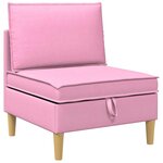 vidaXL Canapé modulaire avec rangement 4 Pièces Rose Tissu