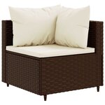 vidaXL Salon de jardin 4 Pièces avec coussins Marron Résine tressée