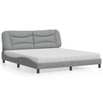 vidaXL Lit avec matelas gris clair 180x200 cm tissu