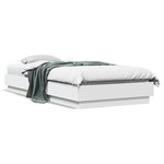 vidaXL Cadre de lit blanc 90x200 cm bois d'ingénierie
