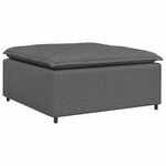 vidaXL Canapé modulaire et repose-pieds et coussins tissu gris foncé