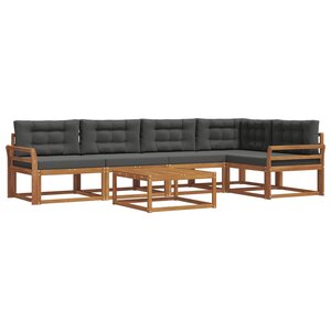 vidaXL Ensemble de canapés d'extérieur 6 Pièces Naturel et Anthracite