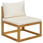 vidaXL Salon de jardin 4 Pièces avec coussin Crème Bois d'acacia solide